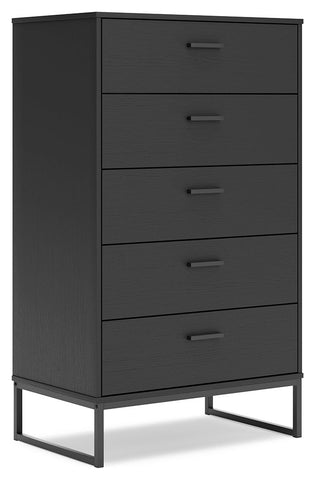 Socalle - Five Drawer Chest - Black