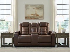 High Impact - Tobacco - Power Reclining Loveseat With Console / Adj Hdrst