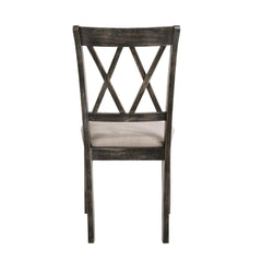 Claudia II - Side Chair (Set of 2) - Beige Fabric & Weathered Gray