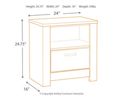 Bellaby - Whitewash - One Drawer Night Stand