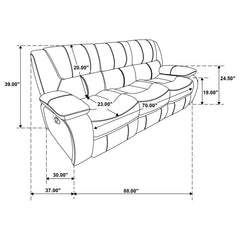 Camila - Upholstered Reclining Sofa Set