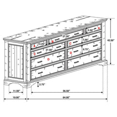 Elk Grove - 9-Drawer Dresser - Vintage Bourbon