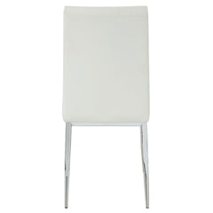 Kamaile - Side Chair (Set of 2) - Beige Synthetic Leather & Chrome