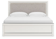 Zuraleus - Upholstered Panel Platform Bed With Roll Slats