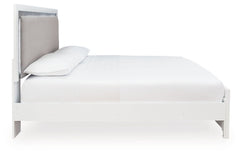 Maeling - King Upholstered Panel Bed - White
