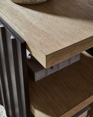 Rylandyn - Rectangular End Table - Black / Light Brown