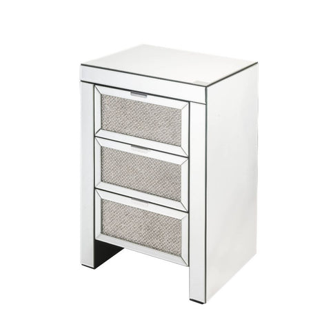 Lavina - Accent Table - Mirrored & Faux Diamonds