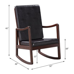 Raina - Rocking Chair - Dark Brown PU & Espresso Finish