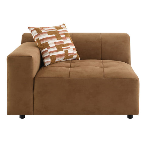 Zoey - Modular - LF Arm Chair With Pillow - Chocolate Suede