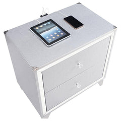 Larue - 2-Drawer Nightstand - Silver