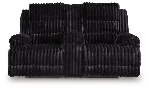 Rhine Falls - Onyx - Double Reclining Power Loveseat With Console