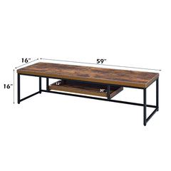 Bob - 16" TV Stand - Weathered Oak & Black Metal