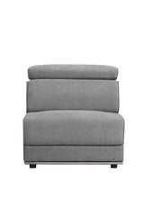 Alwin - Modular Armless Chair - Dark Gray Fabric
