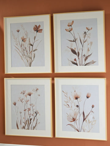 Chettings - Beige / Gray / Blush - Wall Art Set (Set of 4)