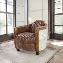 Brancaster - Chair - Retro Brown Top Grain Leather & Aluminum