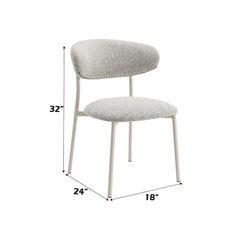 Kalam - Side Chair (Set of 2) - Gray Fabric & Beige Finish