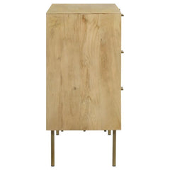 Zamora - 3-Drawer Wood Accent Cabinet With Woven Cane - Natural