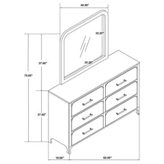 Anastasia - 6-Drawer Dresser With Mirror - Pearl White