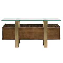 Mabyn - Console Cabinet - Brass & Antique Brown
