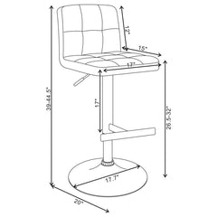 Lenny - Upholstered Adjustable Bar Stool (Set of 2)