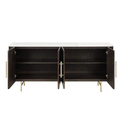 Clayten - Server - White Natural Marble Top & Espresso
