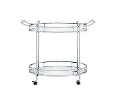 Jinx - Serving Cart - Clear Glass & Chrome Finish