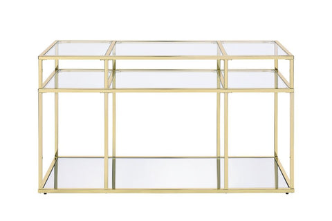 Uchenna - Sofa Table - Clear Glass & Gold