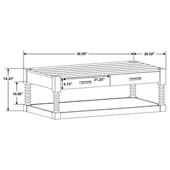 Meredith - 2-Drawer Rectangular Coffee Table - Coffee Bean