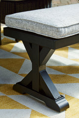 Beachcroft - Bench With Cushion - Black / Light Gray