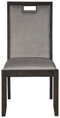 Hyndell - Gray / Dark Brown - Dining UPH Side Chair (Set of 2)