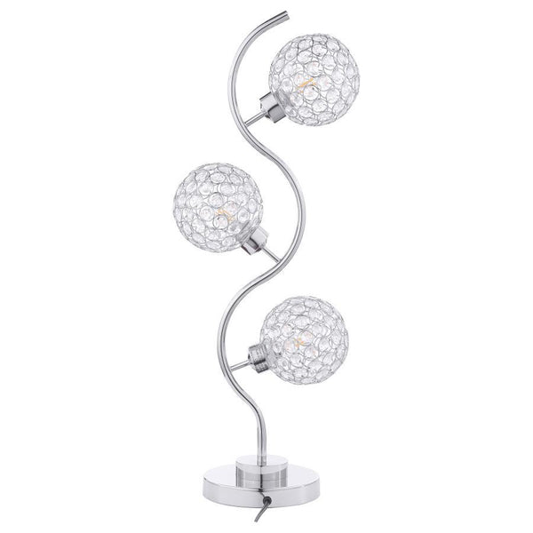 Amberley - 3 Lights Curvy Metal Table Lamp - Silver