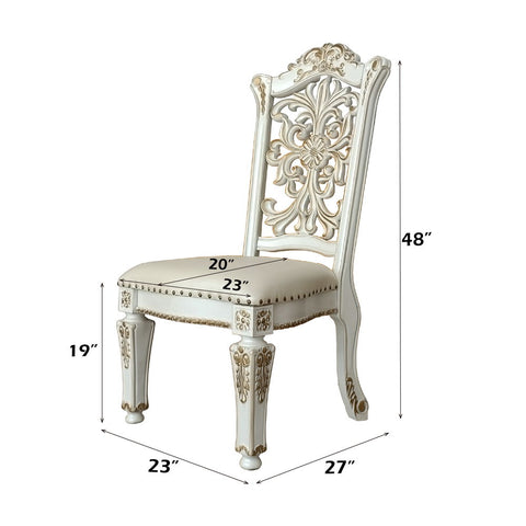 Vendom - Side Chair (Set of 2) - PU & Antique Pearl Finish - 48"