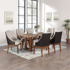 Gilsea - Fabric & Synthetic Leather Side Chair (Set of 2) - Beige & Brown Finish