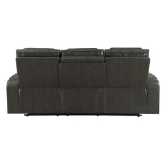Taddeo - Power Motion Sofa With Power Headrest, USB, Wireless Charger, LED & Reading Light - Dark Gray