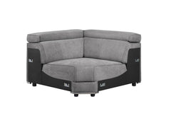 Alwin - Modular Wedge - Dark Gray Fabric