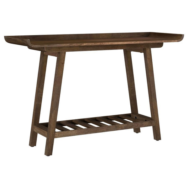 Ornelas - 46" Console Table With Slatted Shelf - Mango Brown