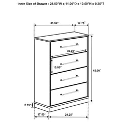 Fenwick - 4-Drawer Chest Of Drawers - Gray Oak