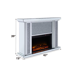 Nowles - Fireplace - Mirrored & Faux Stones