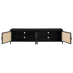 Amherst - 4-Door 78" Metal TV Stand Media Console - Black