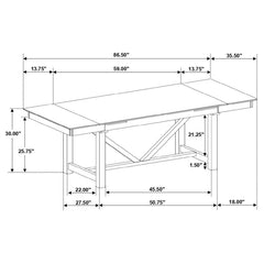 Malia - Refractory Extension Leaf Dining Table Set