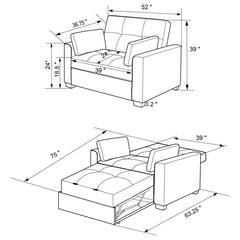 Edith - Upholstered Convertible Sleeper Sofa Bed