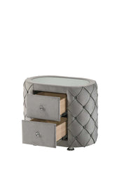 Perine - Nightstand - Gray Velvet