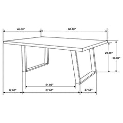 Misty - Solid Wood Dining Table - Gray Sheesham