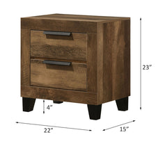 Morales - Nightstand - Rustic Oak Finish