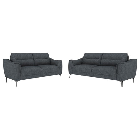Nolan - 2-Piece Upholstered Sofa Set - Charcoal