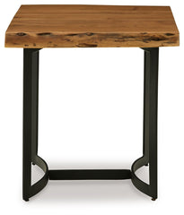 Fortmaine - Brown / Black - Rectangular End Table