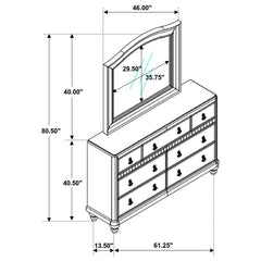 Bling - Game 7-Drawer Dresser With Mirror - Metallic Platinum