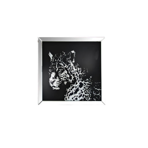 Talisha - Wall Art - Mirrored & Faux Crystal Leopard