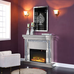 Noralie - Fireplace - Mirrored & Faux Diamonds - 42"