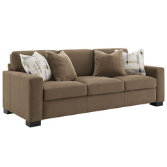 Darya - Sofa With 4 Pillows - Brown Suede Fabric